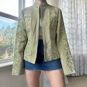 Floral Suede Jacket
